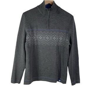 Meister Men’s Wool Blended 1/4 Zip Sweater Top Size M Color Gray